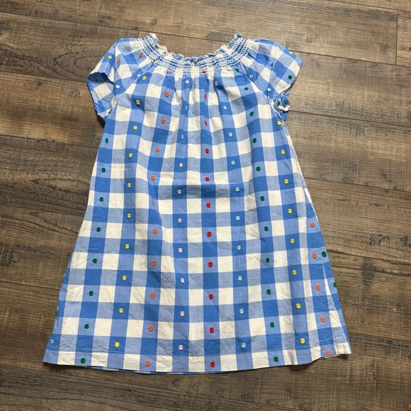 Hanna Andersson Blue Checkered Dress with Dots - Picture 6 of 9